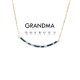 Morse Code Dainty Stone Necklace // Grandma
