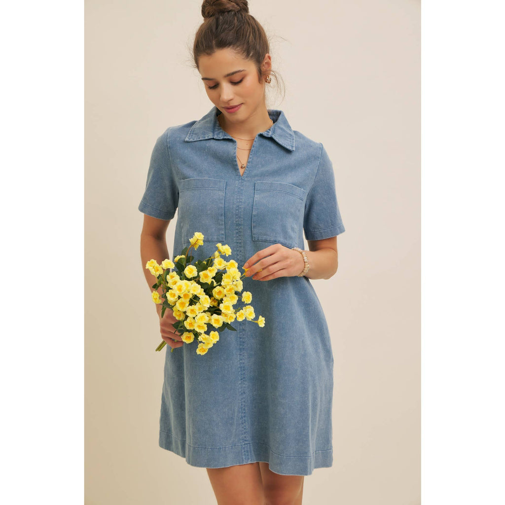 Mineral Washed Mini Dress