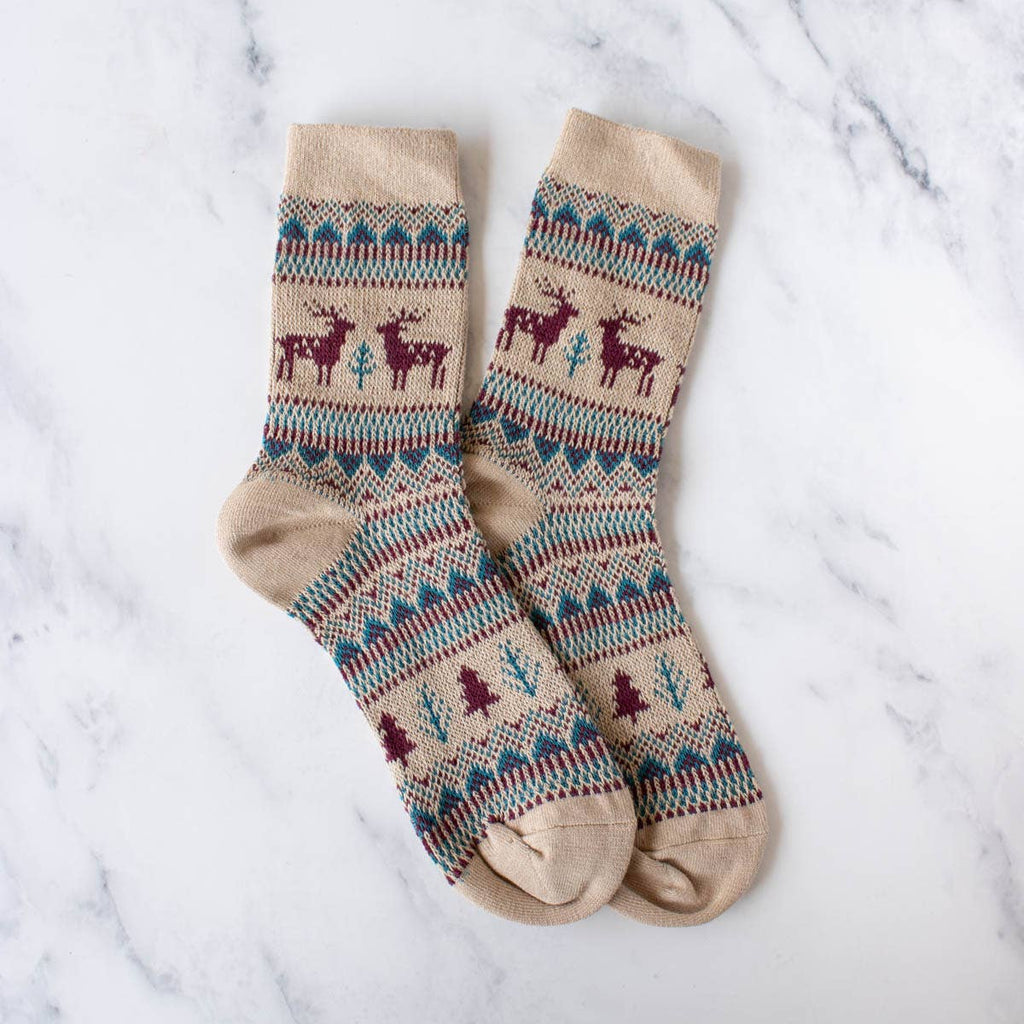 Holiday Deer Casual Socks