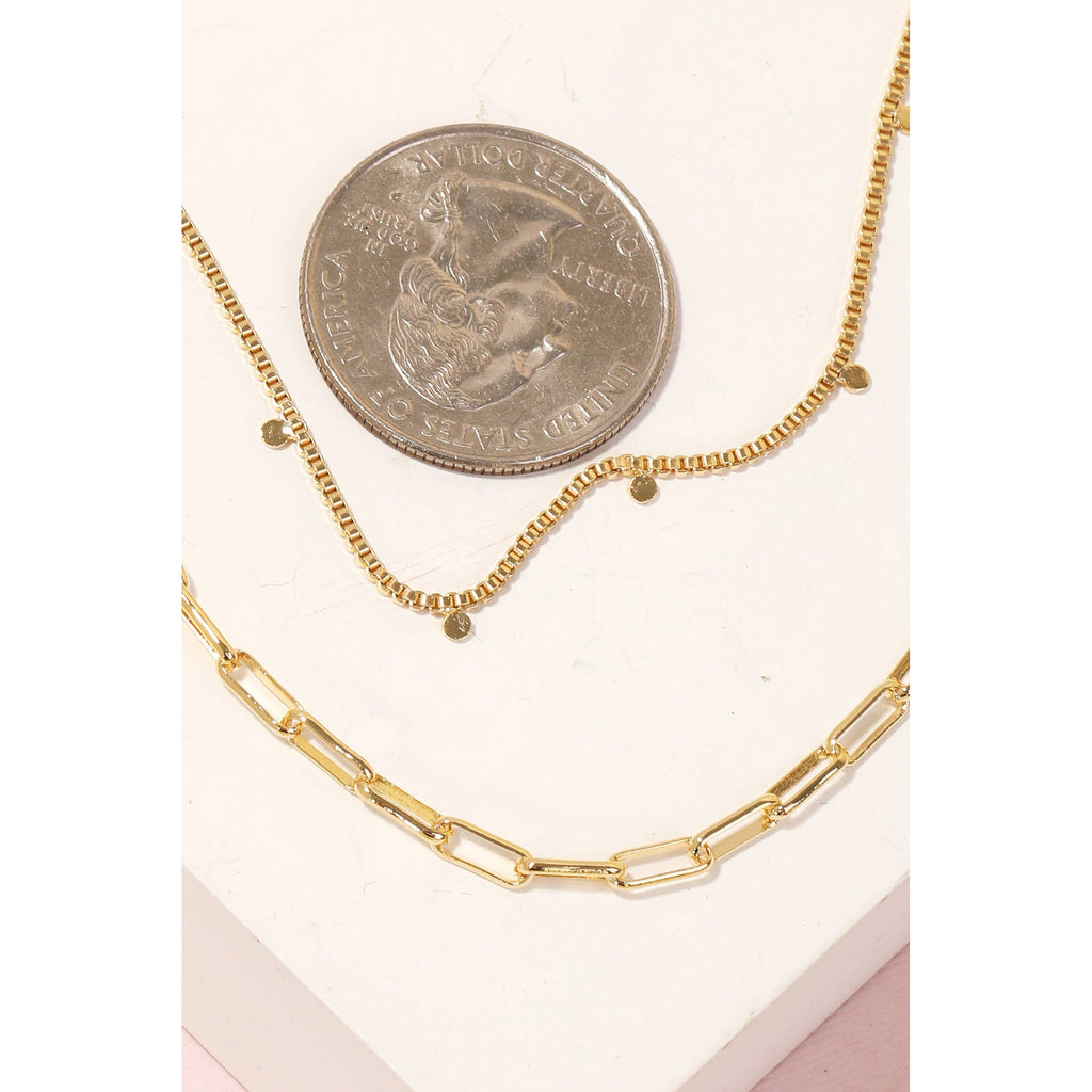 Gold Dipped Mixed Chains Necklace