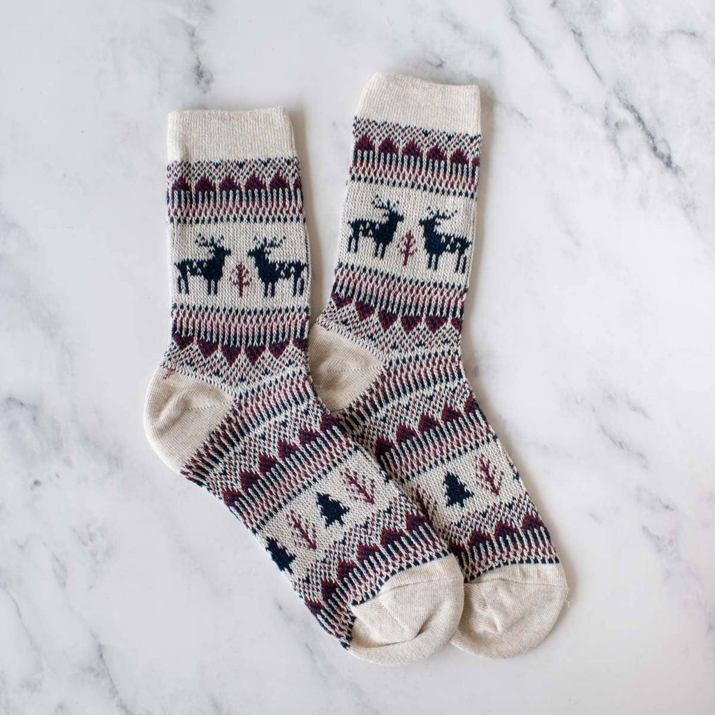 Holiday Deer Casual Socks