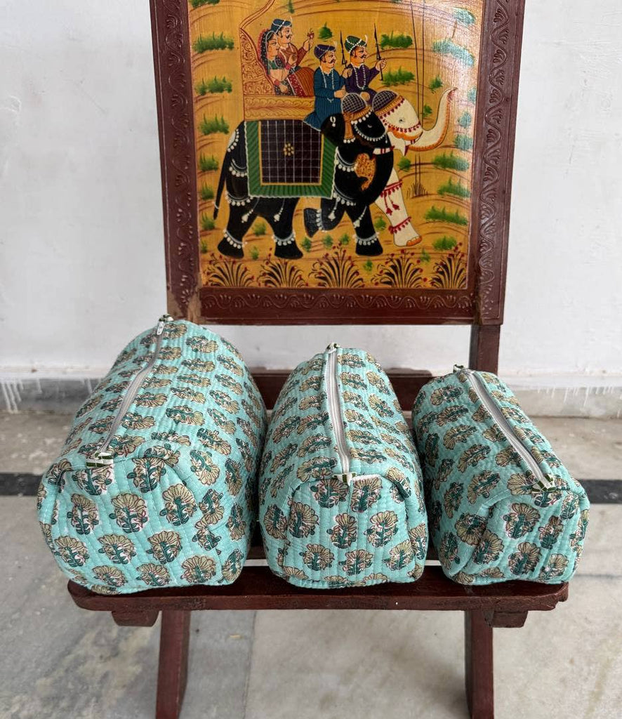 Cotton Bag Women's Handbag Block Printed Quilted Bag Pouches