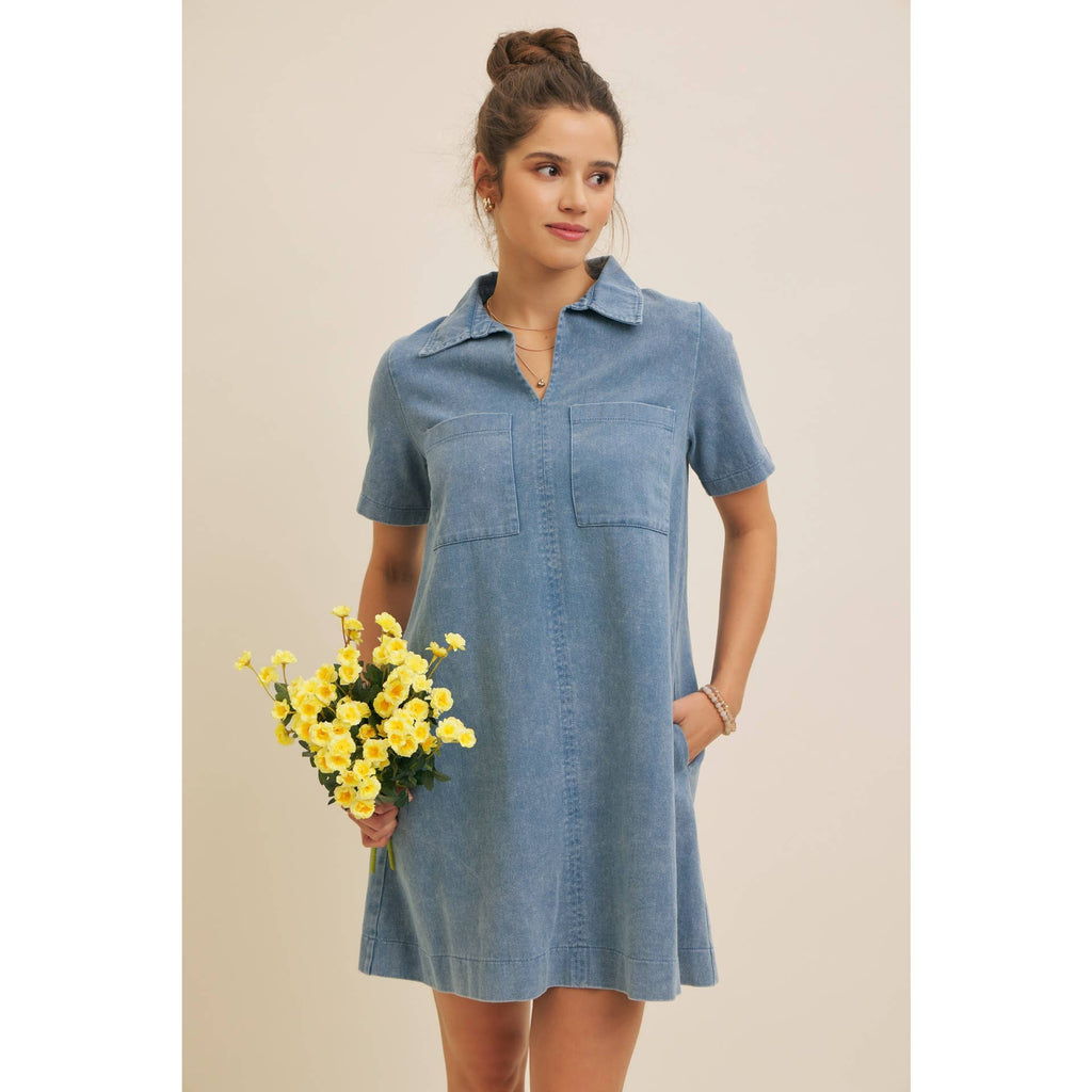Mineral Washed Mini Dress