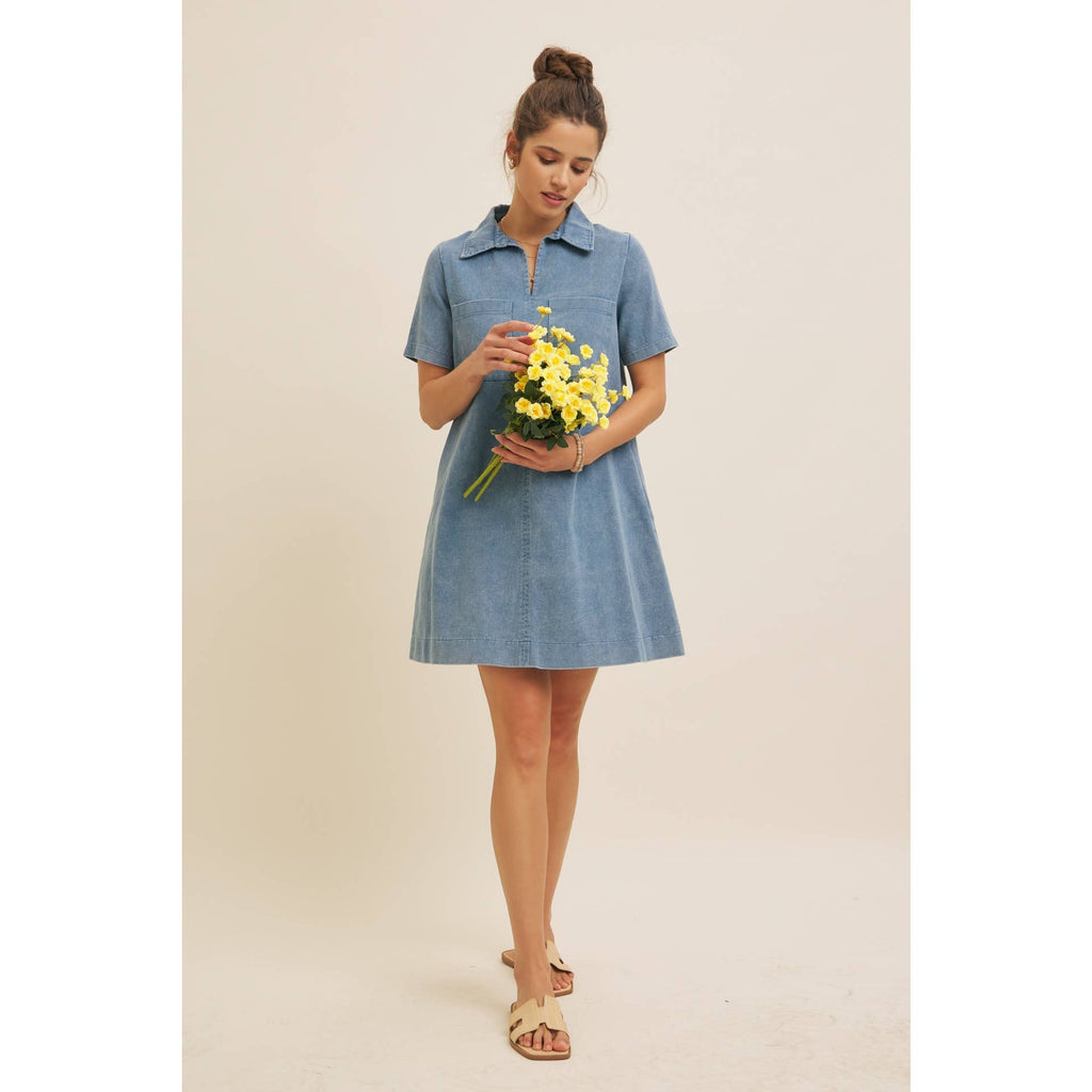 Mineral Washed Mini Dress