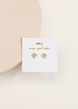 Pave Stud - Mushroom - Gold Earrings