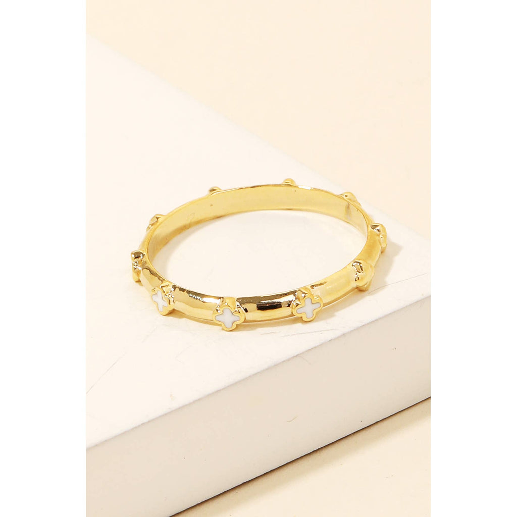 Mini Clover Station Band Ring