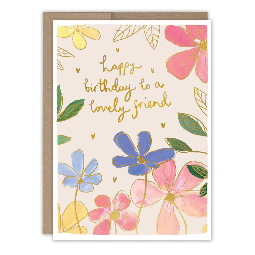 Rainbow Flowers Birthday Card