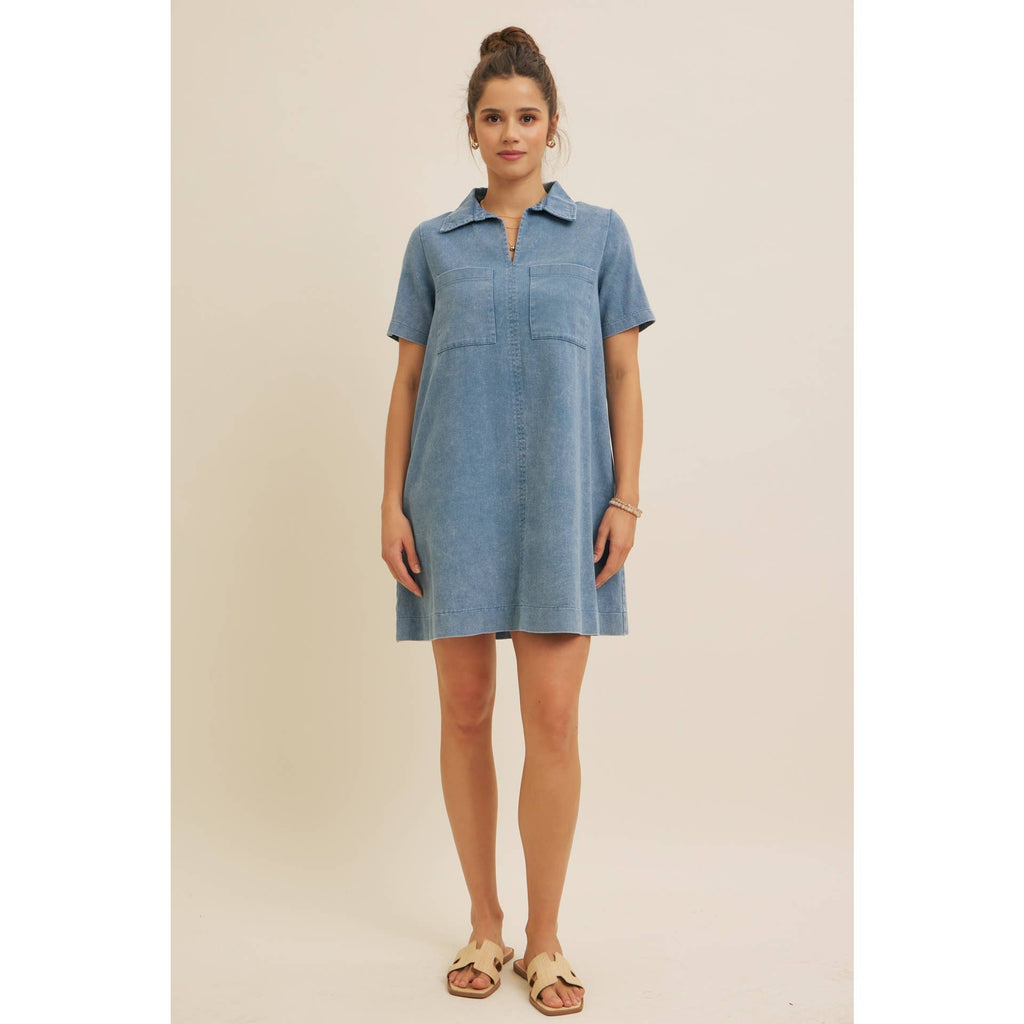 Mineral Washed Mini Dress
