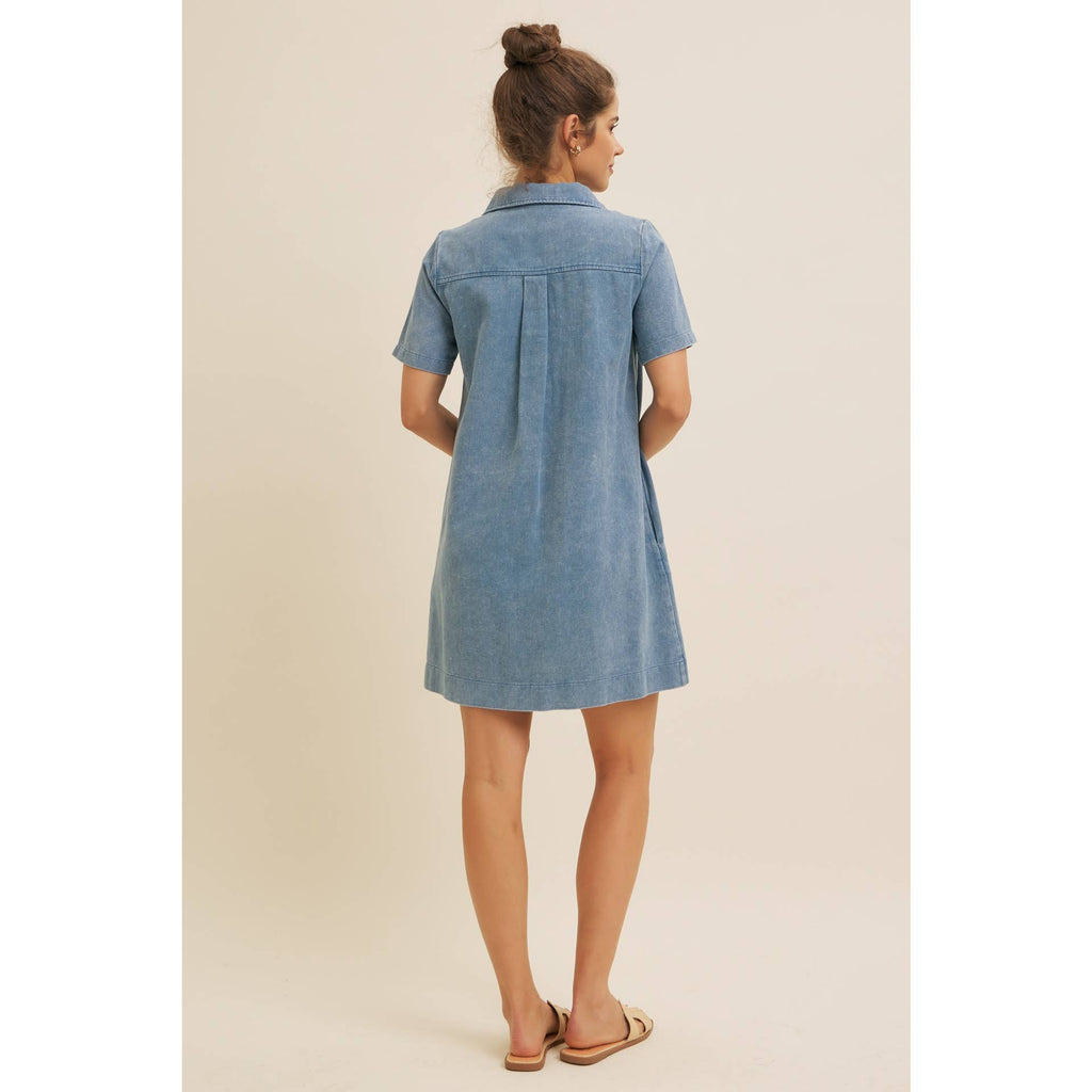 Mineral Washed Mini Dress