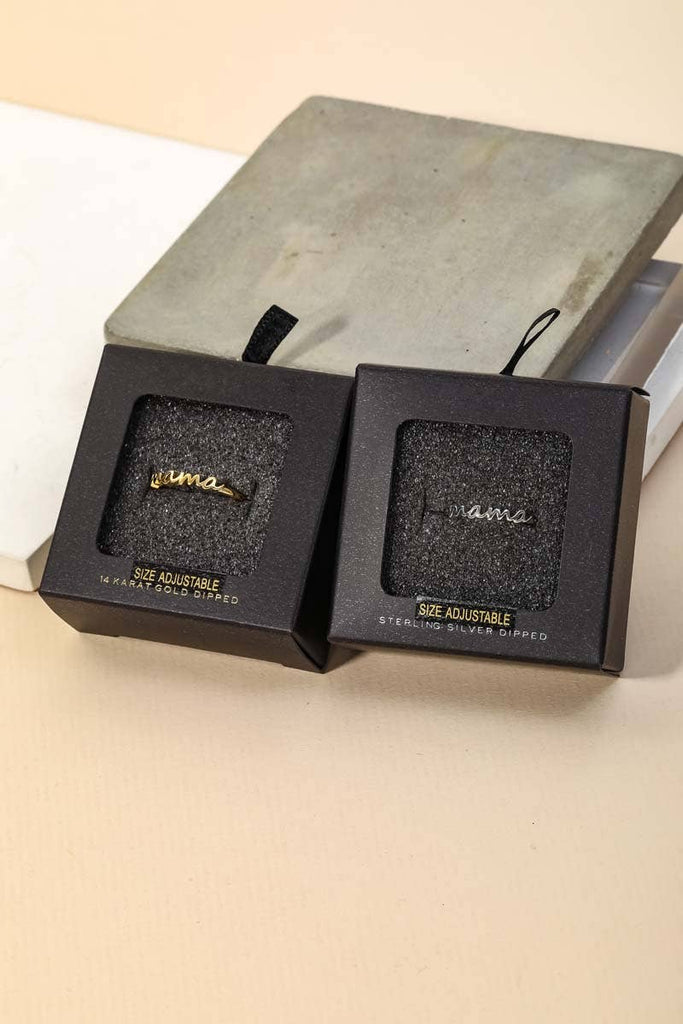 Secret Box Gold Dipped Mama Print Ring