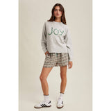 'JOY' SEQUIN CANDY CANE SWEATER / WL25-11114