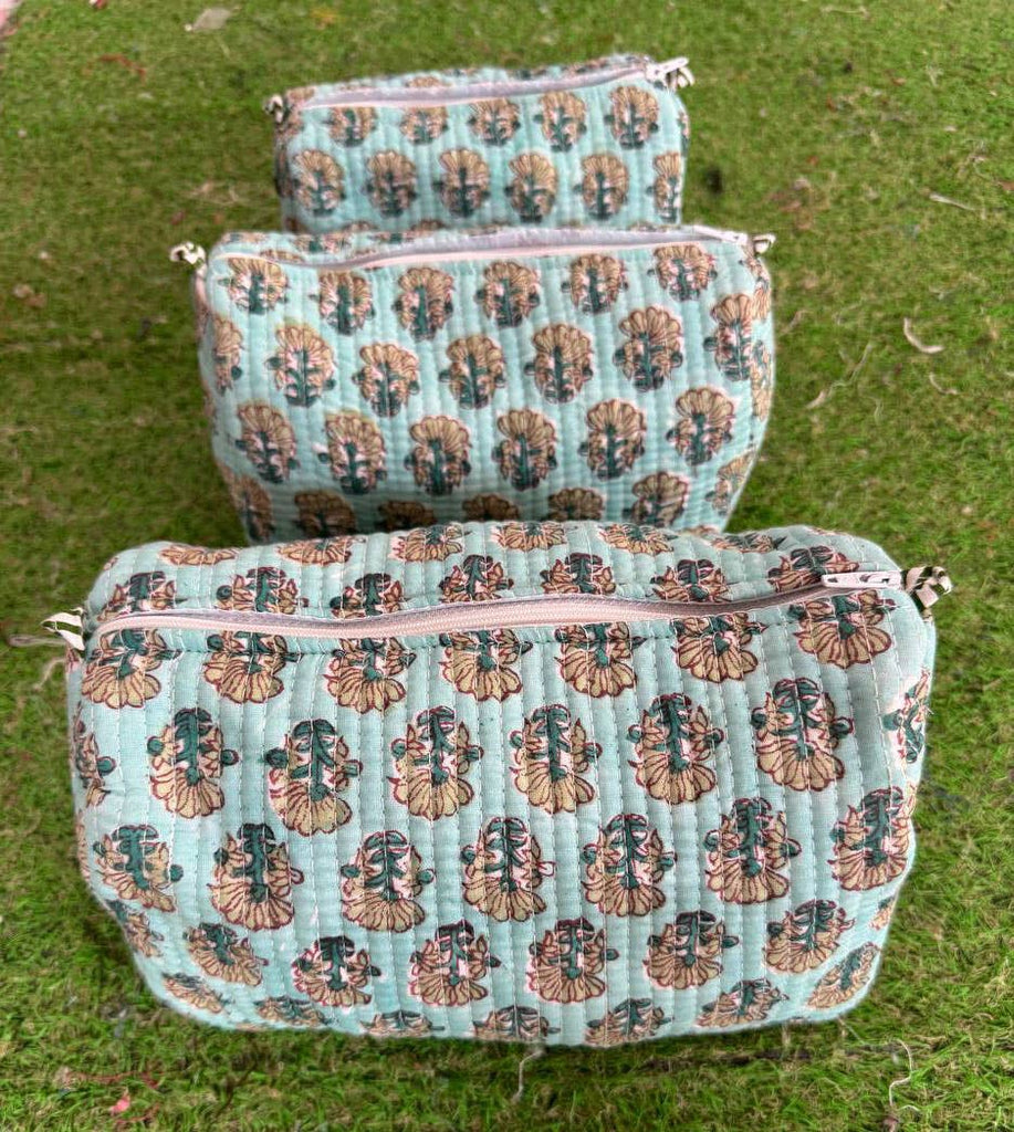 Cotton Bag Women's Handbag Block Printed Quilted Bag Pouches
