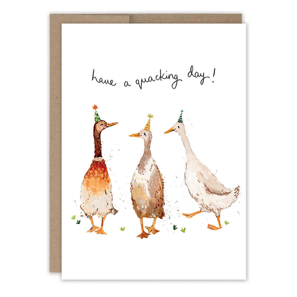 Ducks Quacking Day Birthday Card