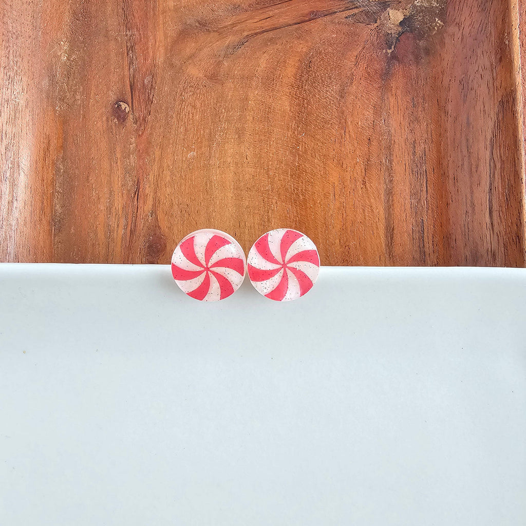 Peppermint Studs // Christmas, Holiday, Jewelry, Earrings