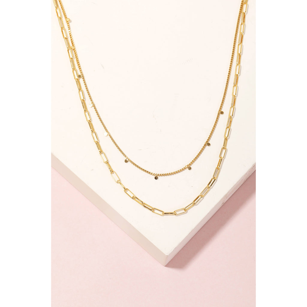 Gold Dipped Mixed Chains Necklace
