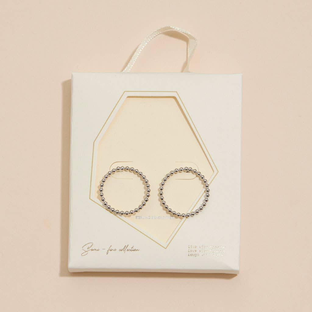 18K Gold Dip Round Beaded Stud Earrings