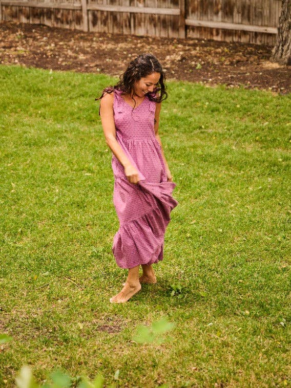 Lorelei Tiered Dress - Purple Buds