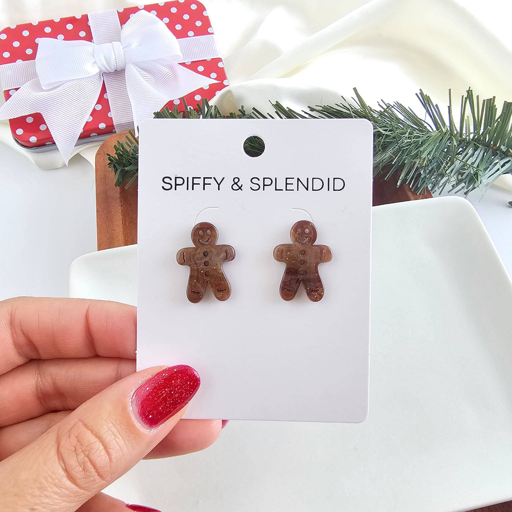 Gingerbread Studs - Brown Shimmer // Christmas, Holiday, Jewelry, Earrings
