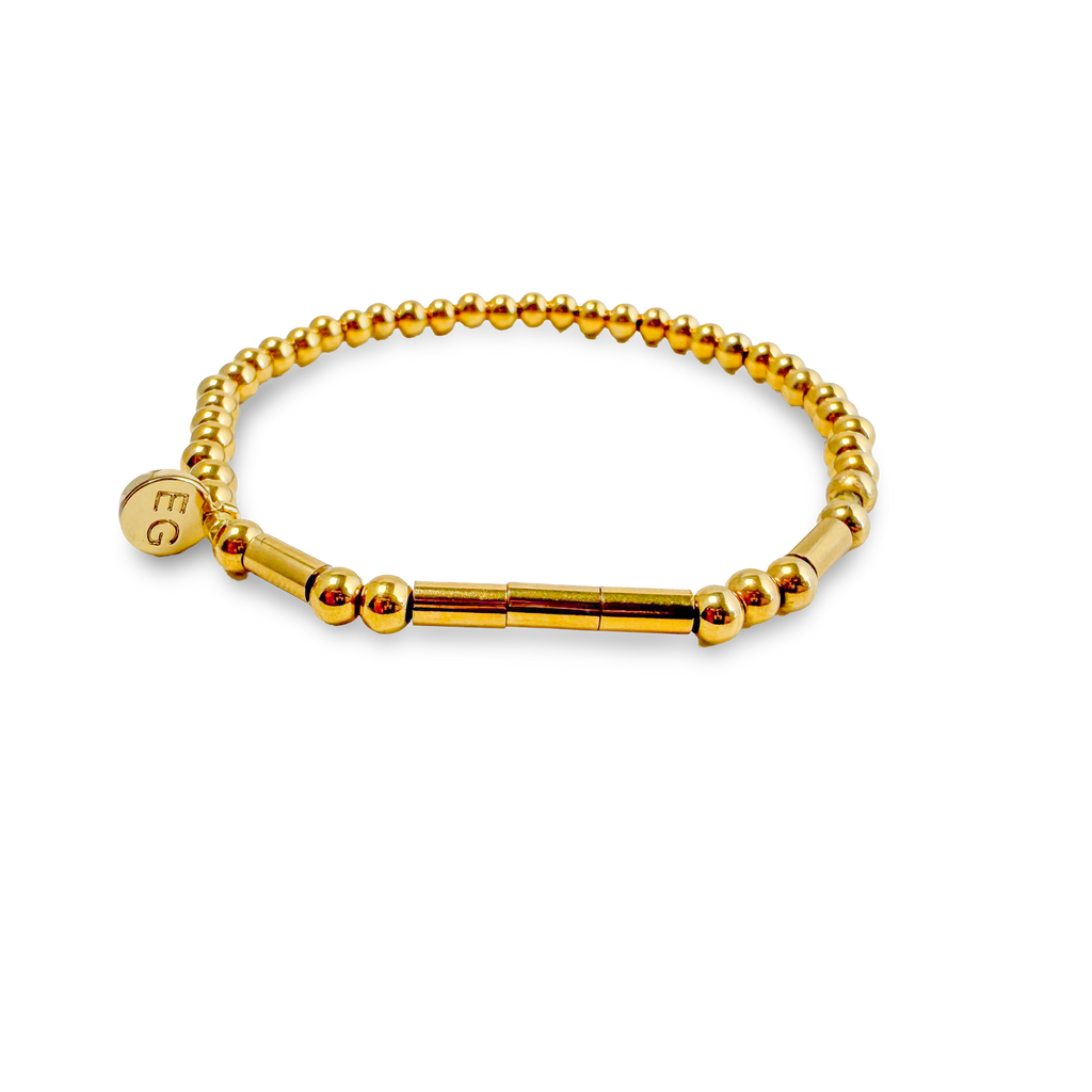 Morse Code Gold Waterproof Beaded Bracelet | LOVE