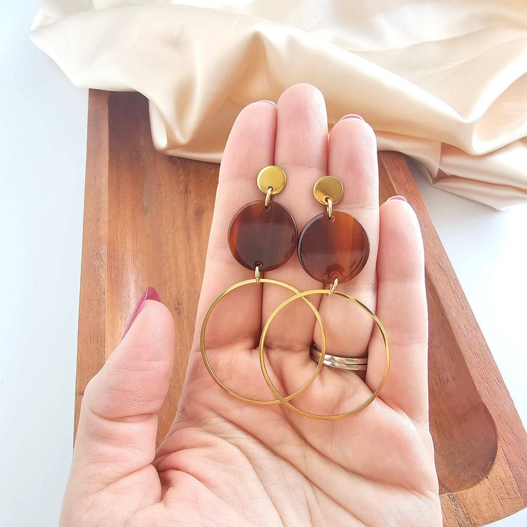 Sadie Earrings - Walnut