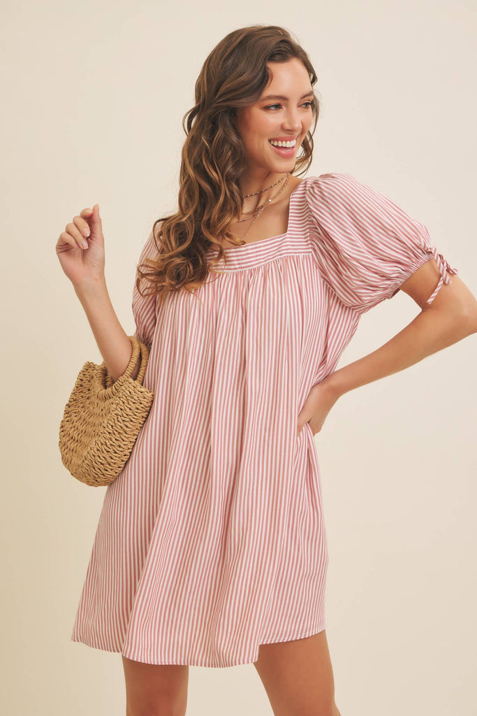 Square Neck Flare Mini Dress
