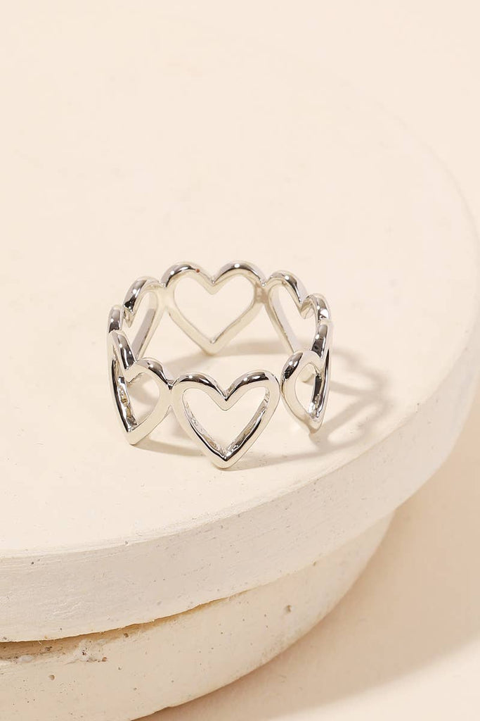 Open Heart Shape Fashion Ring