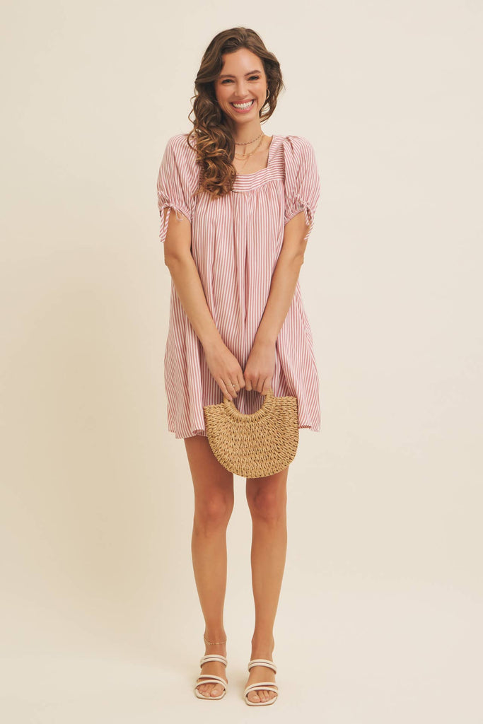 Square Neck Flare Mini Dress