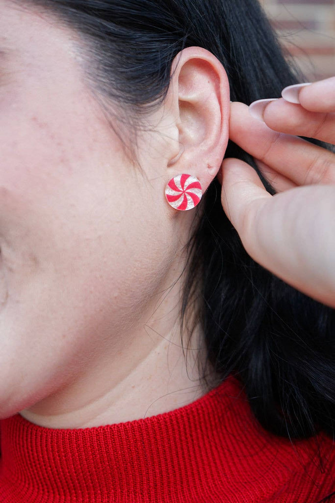 Peppermint Studs // Christmas, Holiday, Jewelry, Earrings