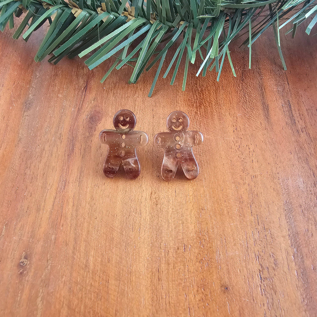 Gingerbread Studs - Brown Shimmer // Christmas, Holiday, Jewelry, Earrings