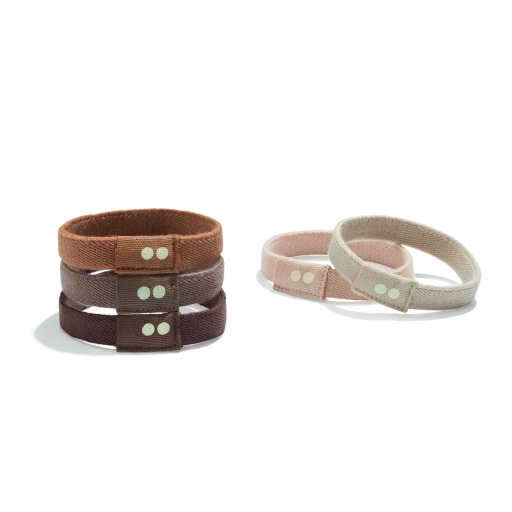 Plastic-free Flat Hair Ties - Earth Tints