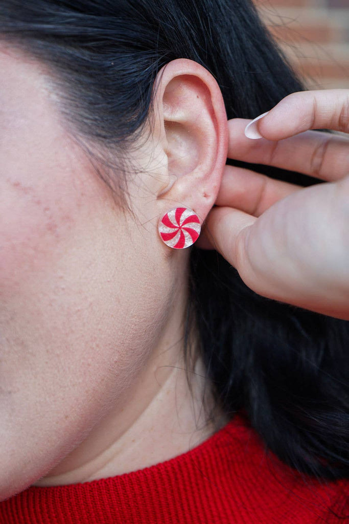 Peppermint Studs // Christmas, Holiday, Jewelry, Earrings
