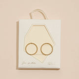 18K Gold Dip Round Beaded Stud Earrings