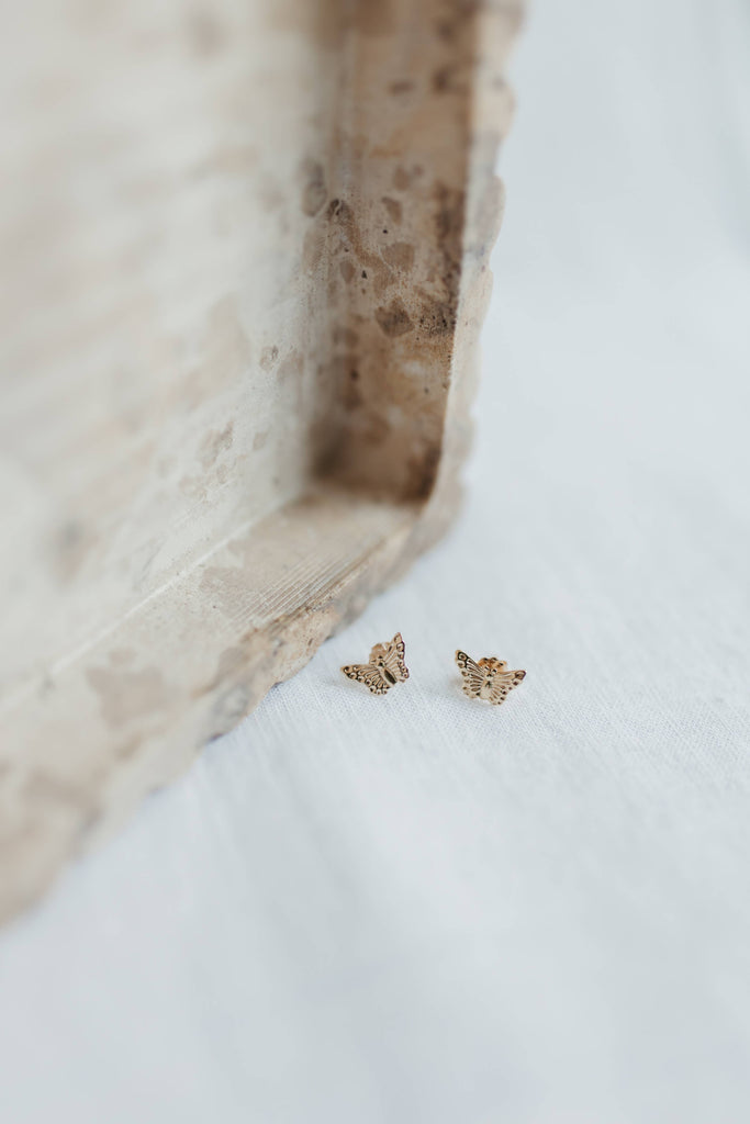 Butterfly Stud Earrings | 14k Gold Fill & Sterling Silver