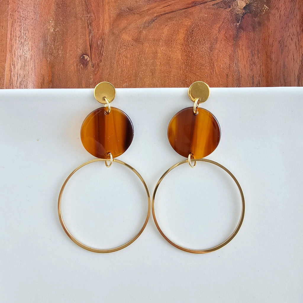 Sadie Earrings - Walnut