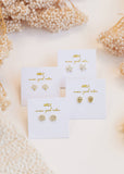 Pave Stud - Mushroom - Gold Earrings