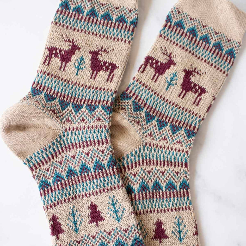 Holiday Deer Casual Socks