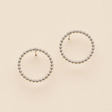 18K Gold Dip Round Beaded Stud Earrings