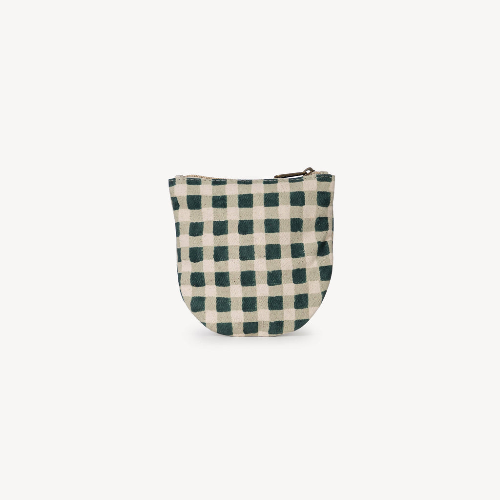 Half Moon Pouch - Evergreen Gingham