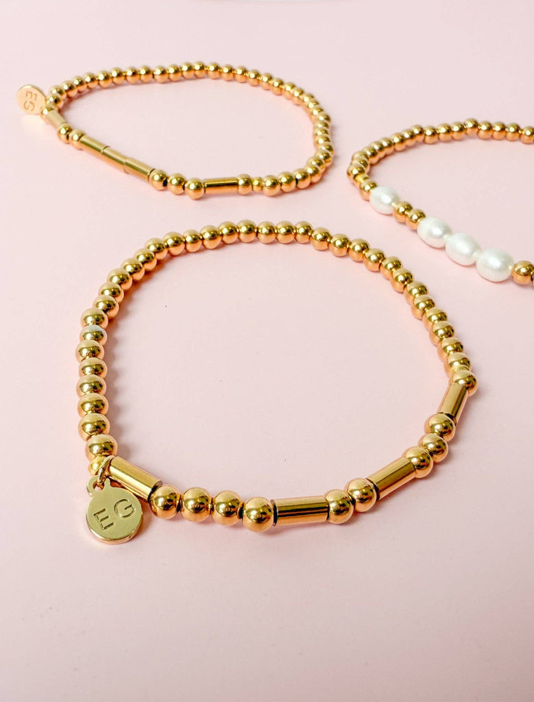 Morse Code Gold Waterproof Beaded Bracelet | BRAVE