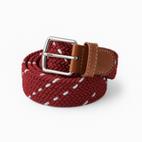 Woven Stretch Belt - Burgundy