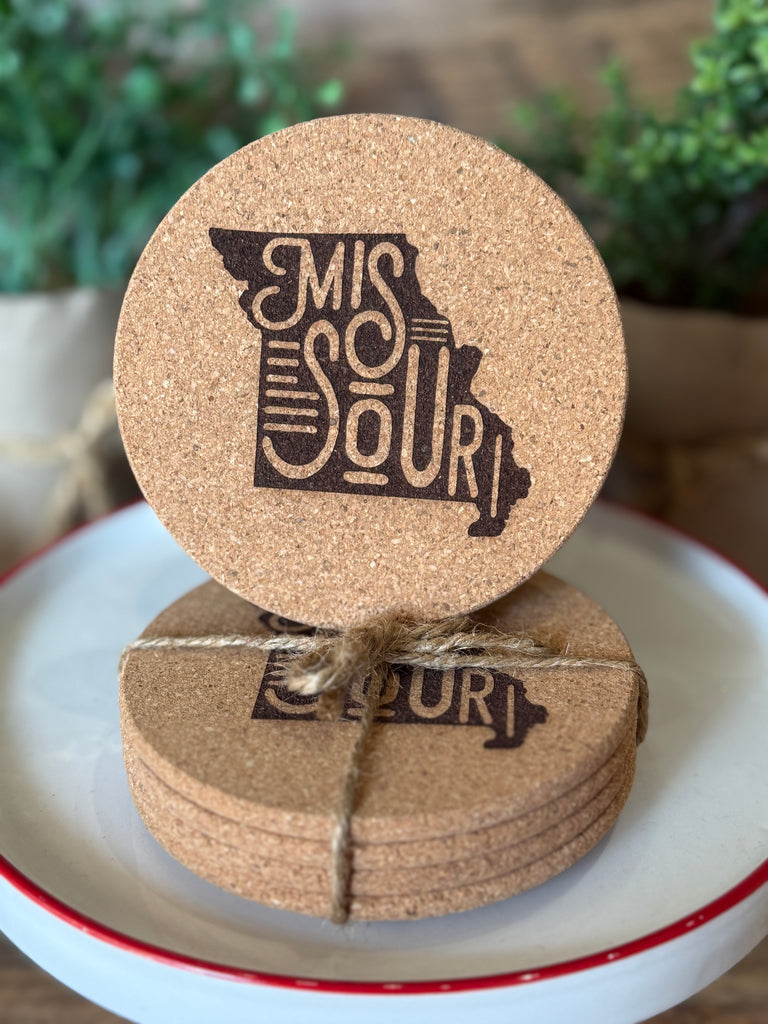 Missouri Cork Coaster Set - Round