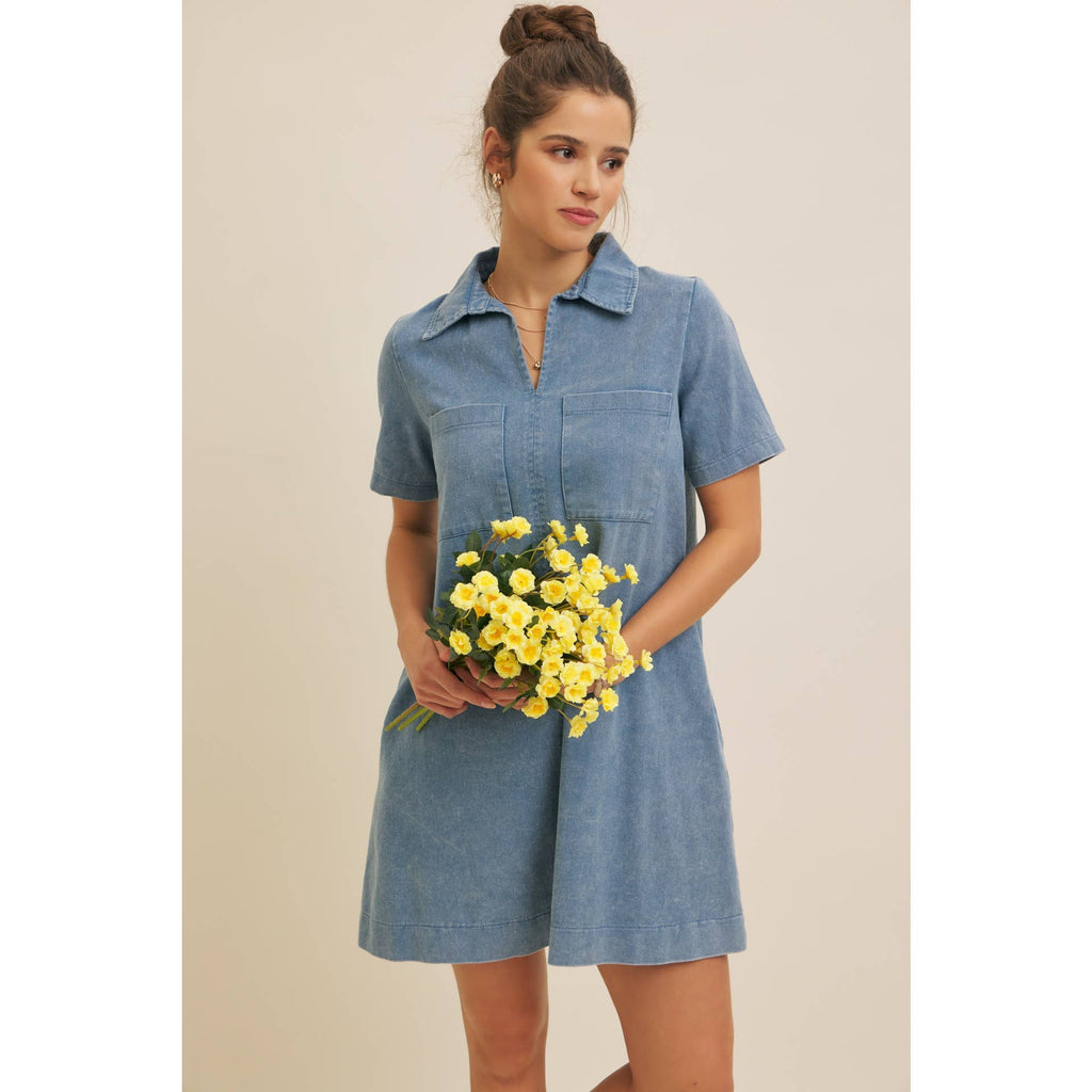 Mineral Washed Mini Dress