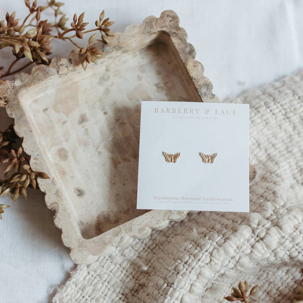 Butterfly Stud Earrings | 14k Gold Fill & Sterling Silver