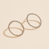 18K Gold Dip Round Beaded Stud Earrings