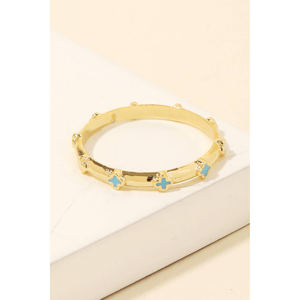 Mini Clover Station Band Ring