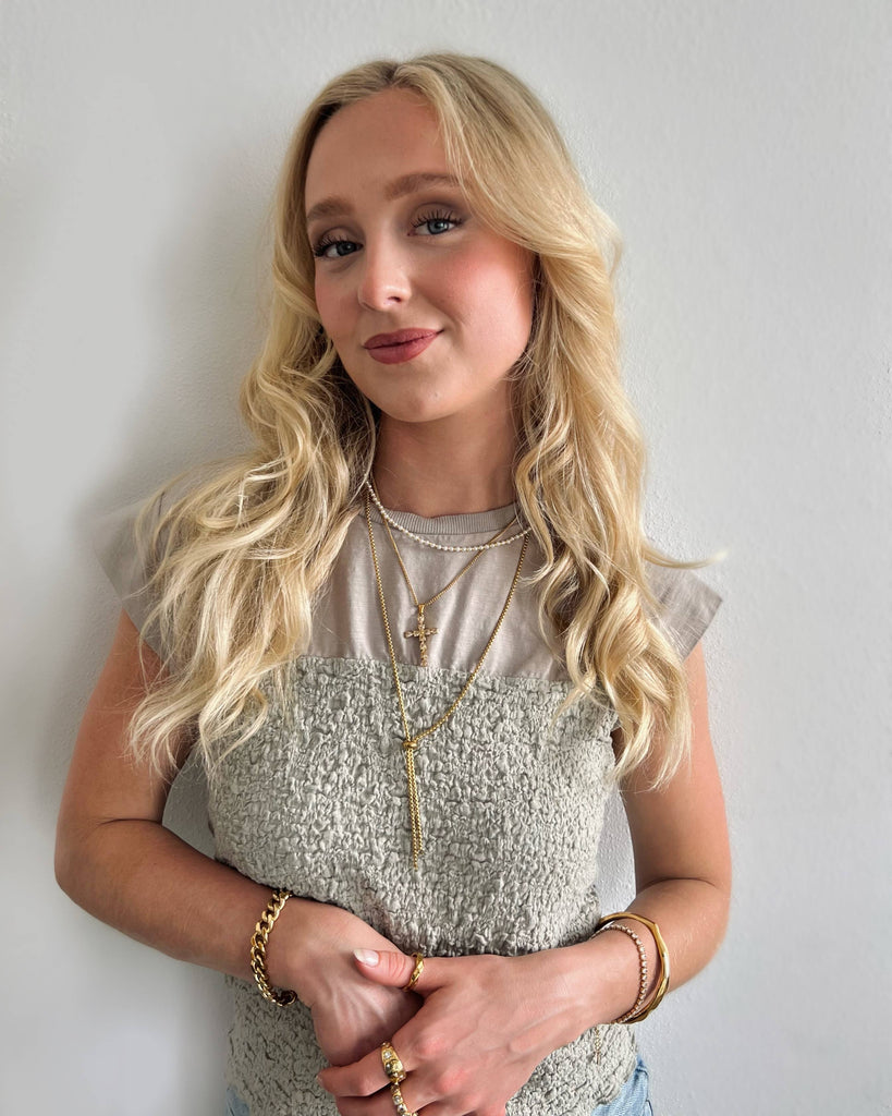 Vera Pear Crystal Cross Necklace