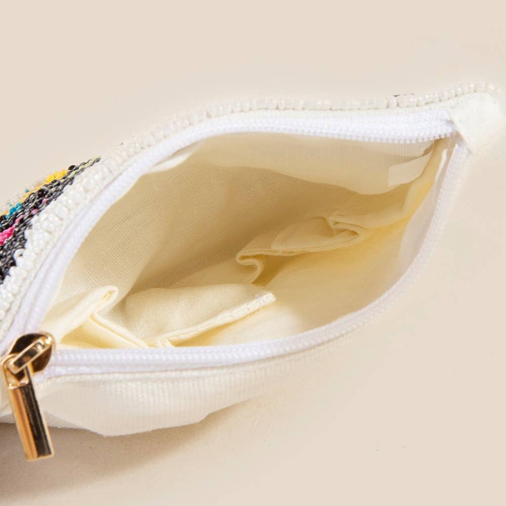 Seed Beaded Butterfly Coin Purse