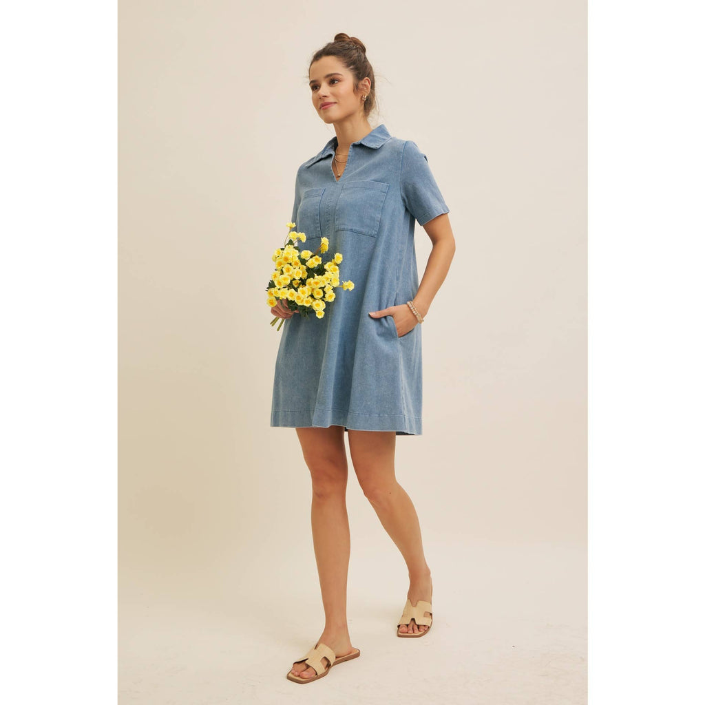 Mineral Washed Mini Dress