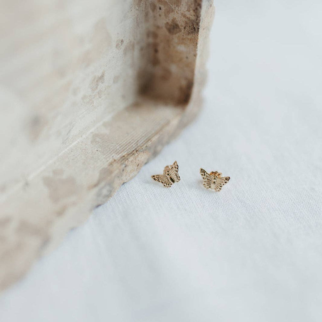 Butterfly Stud Earrings | 14k Gold Fill & Sterling Silver