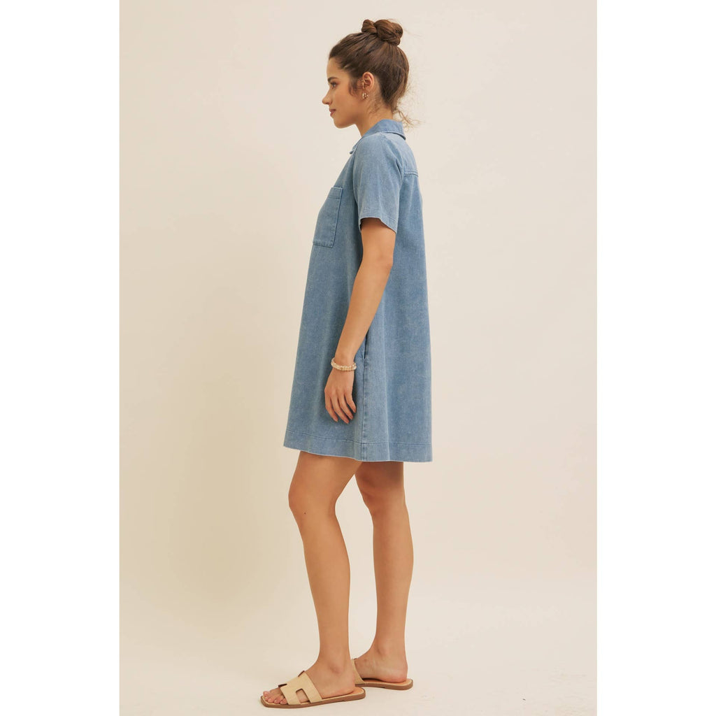 Mineral Washed Mini Dress